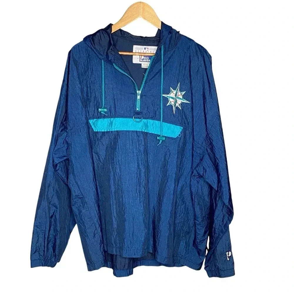 Vintage 90s Pro Player Seattle Mariners Nylon Windbreaker Jacket Men’a size XL